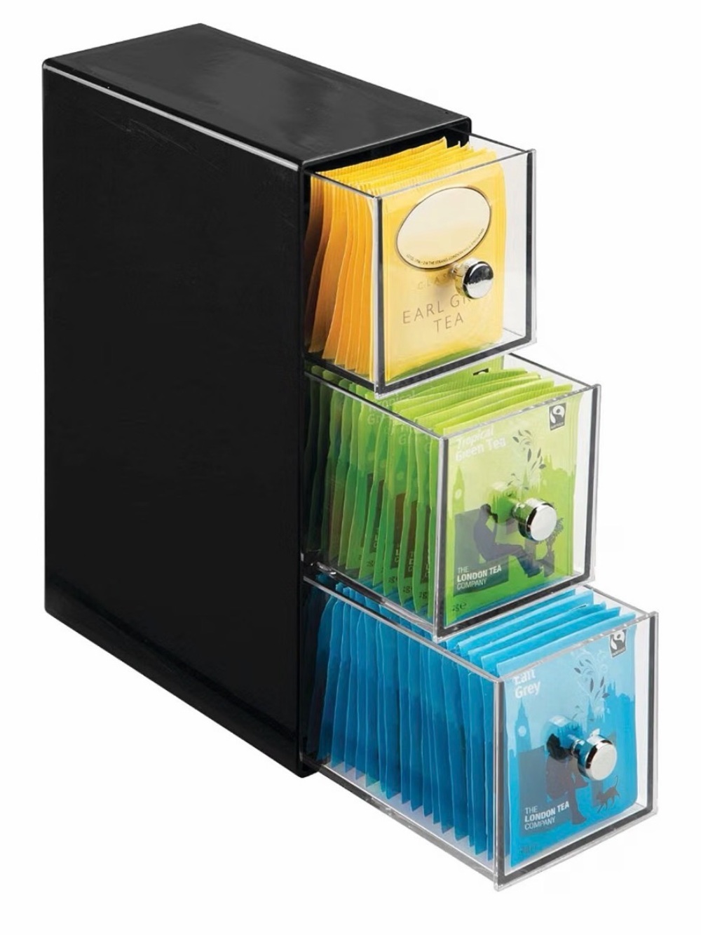 Organizer for Cabinet, Countertop: Holds Coffee, Tea, Sugar Packets, Creamers